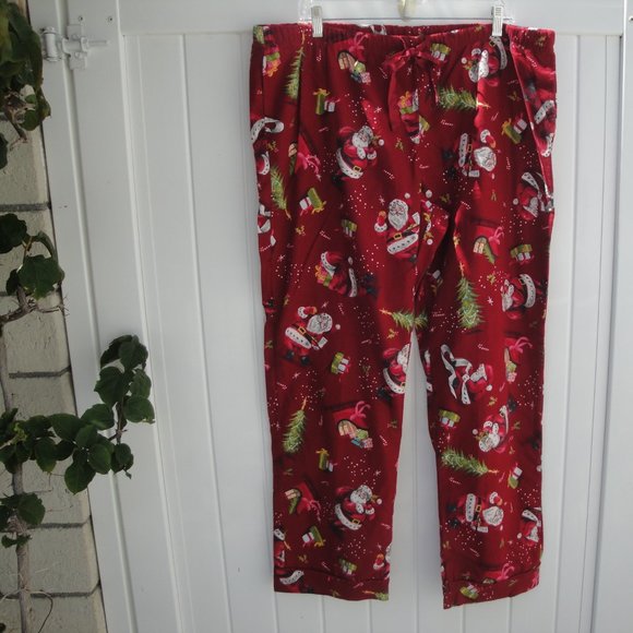 Wondershop Flannel Pajama Santa Claus Print Bottoms Red XXL - Picture 4 of 4